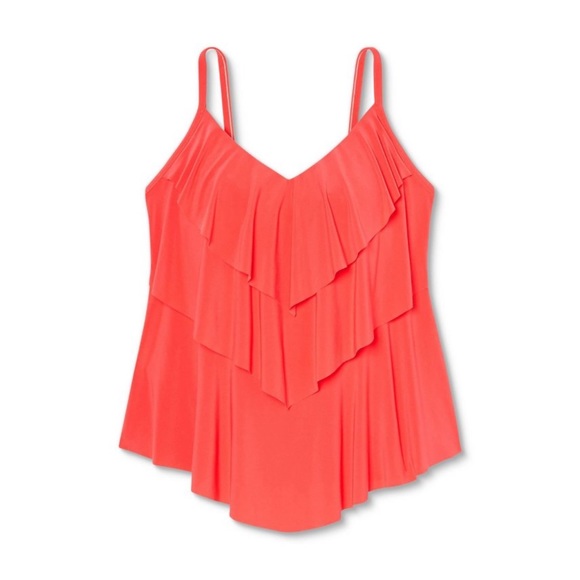 Target plus size tiered tankin swim suit top - Picture 2 of 8